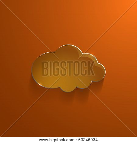 Illustration of eco glossy glass cloud icon vector illustration