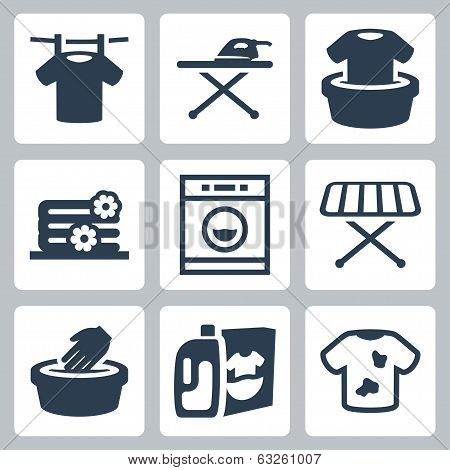 Vector Laundry Icons Set