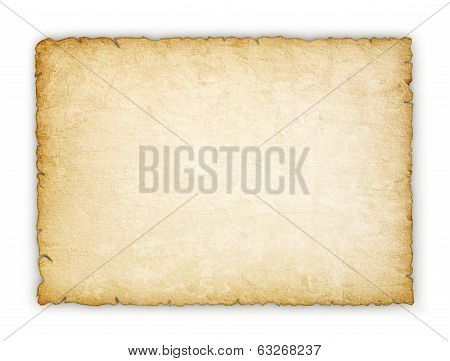 Vintage paper on an isolated white background