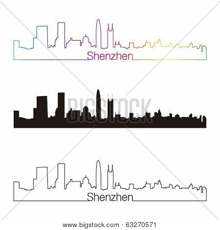 Shenzhen Skyline Linear Style With Rainbow