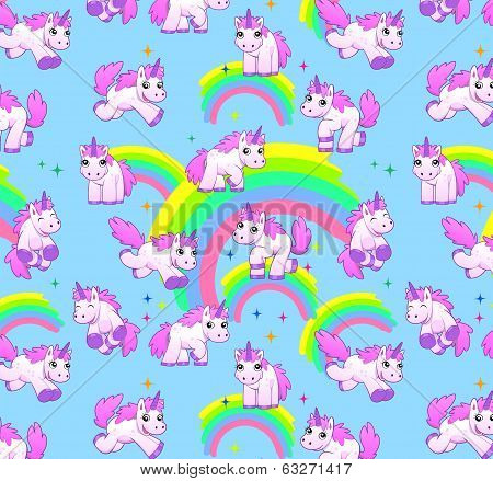 unicorn pattern blue
