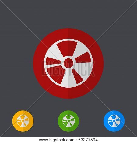 Vector modern circle icons set on gray