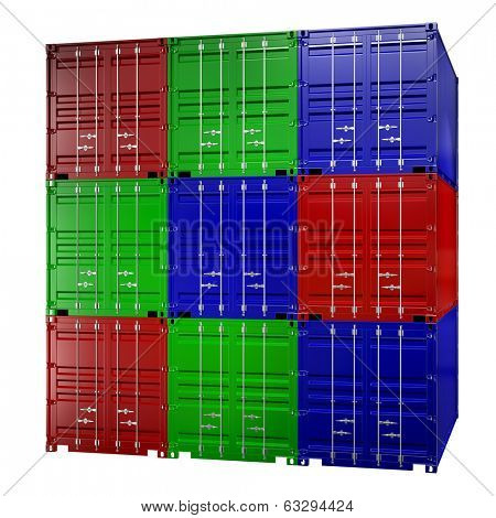 3d rendering of a shipping 20ft container