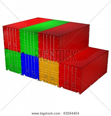 3d rendering of a shipping 20ft container