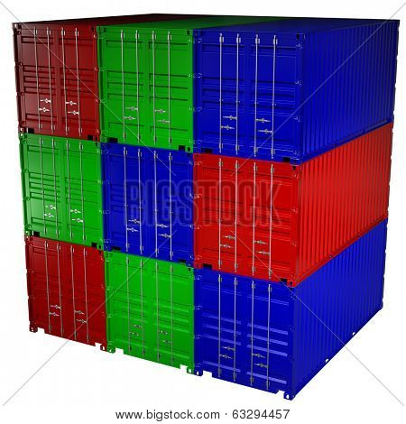 3d rendering of a shipping 20ft container