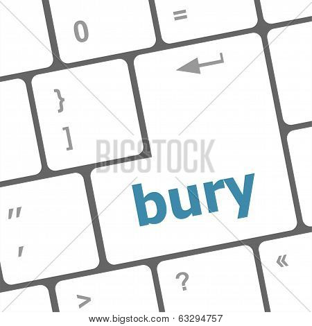 Bury Word On Computer Keyboard Key