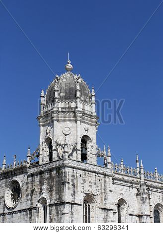 White Stone Basilica On The Street Of Lisbon