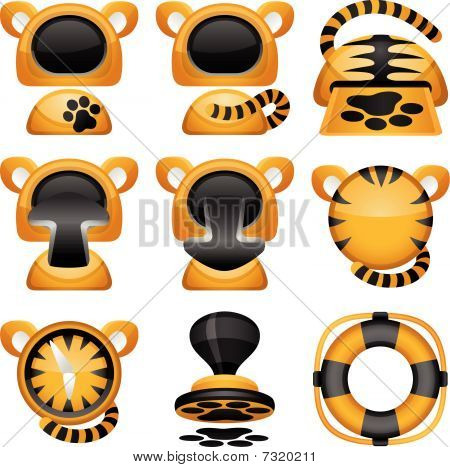 Jeu d'icônes de tigre