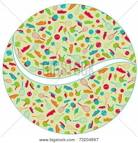 Image With Ball, Tennis Racket, Sneakers
