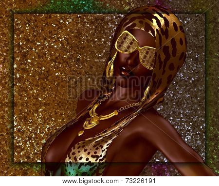 African Gold Glitter Beauty