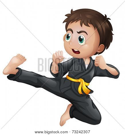 Illustration of a brave yellow belter on a white background