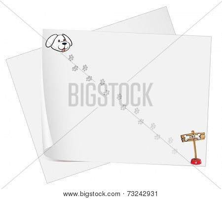 Illustration of the empty sheets of bondpaper on a white background