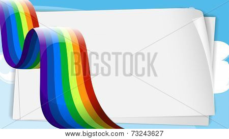 Illustration of the empty bondpaper templates with a rainbow