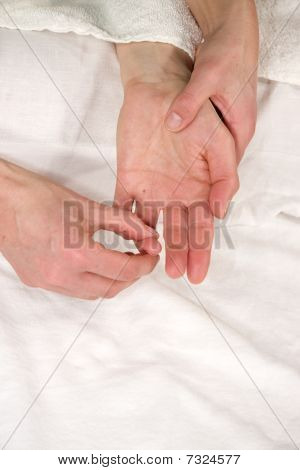 손 반사 영역 마사지