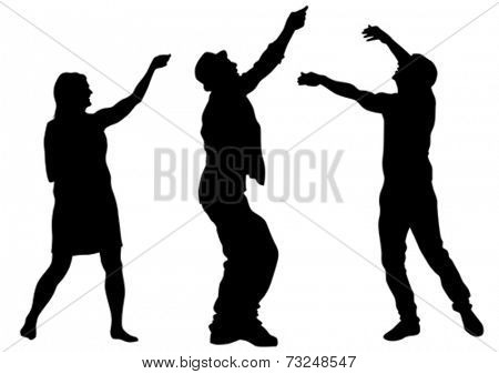 Couple of young guy and girl on white background