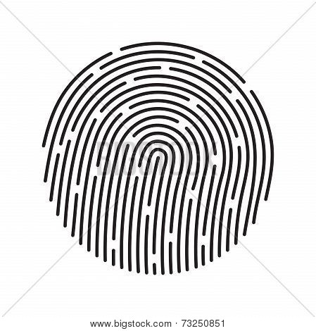 Fingerprint identification system, black symbol isolated on white