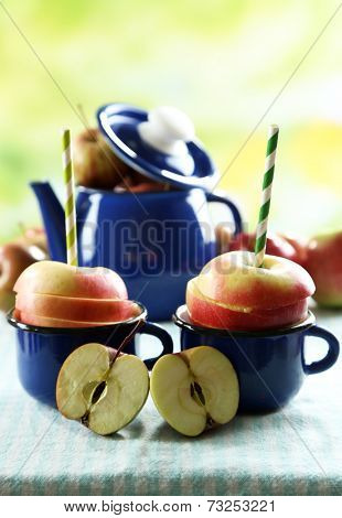 Juicy apples, close-up