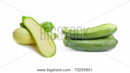 Fresh  Zucchini Isolated On White Background