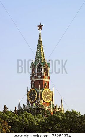 Spasskaya Clock Tower Of The Moscow Kremlin