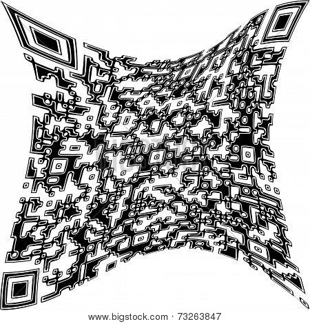 Illustration Deformed Qr Code