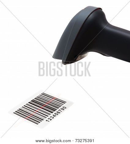 Scanner Scans Bar Code With Laser