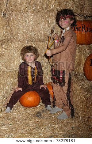 LOS ANGELES - OCT 4:  Ocean Maturo, August Maturo at the RISE of the Jack O'Lanterns at Descanso Gardens on October 4, 2014 in La Canada Flintridge, CA