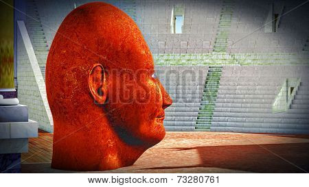 Portrait of dictator in  colosseum