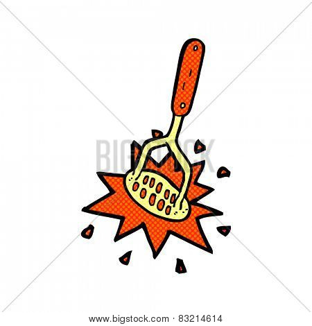 retro comic book style cartoon potato masher