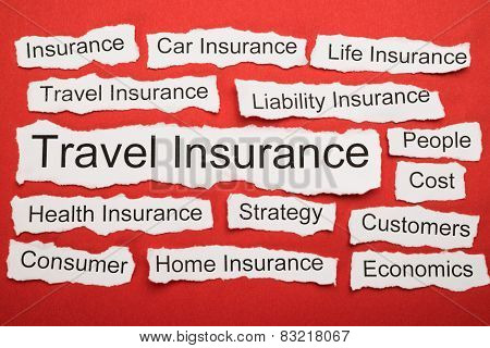 Travel Insurance Text On Piece Of Torn Paper