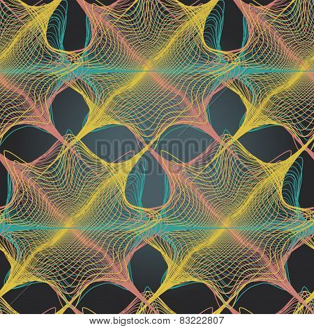Abstract Seamless Dark Pattern Of Radio Waves
