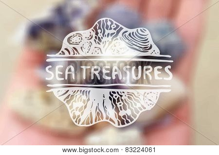 Detailed hand drawn zentangle emement on blurred backgroound