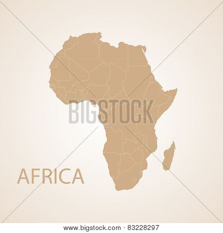 Africa map brown