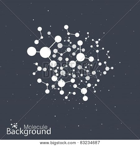 Molecule dna on black background