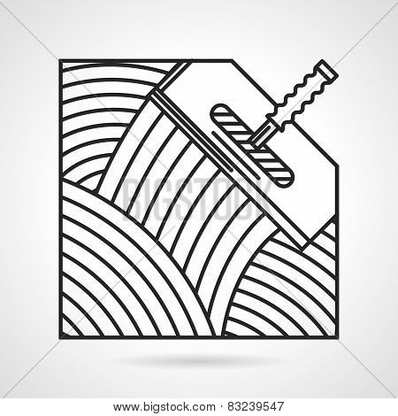 Black line vector icon for spatula