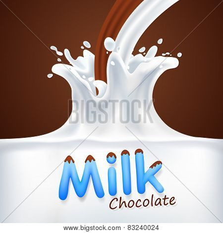 Milk with chocolate art banner