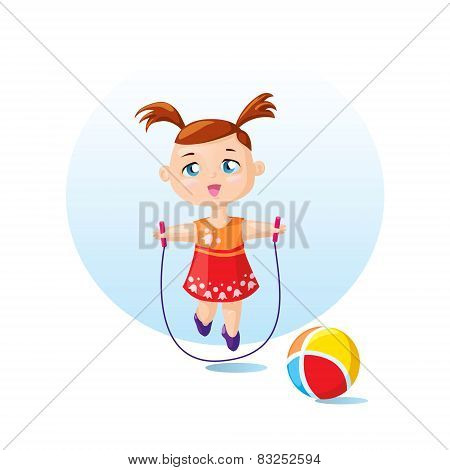 Cute girl with skipping rope