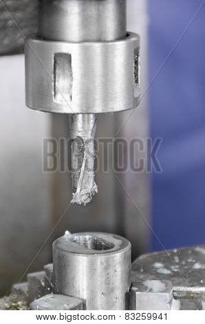 Drill milling machine closeup