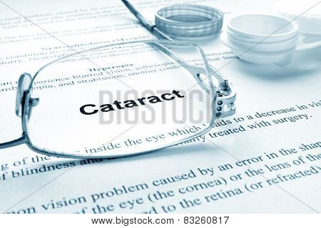 Paper with word   cataract