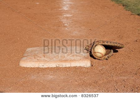 Baseball i en handske Neard A bas