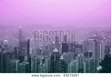 Hong Kong At Sunset