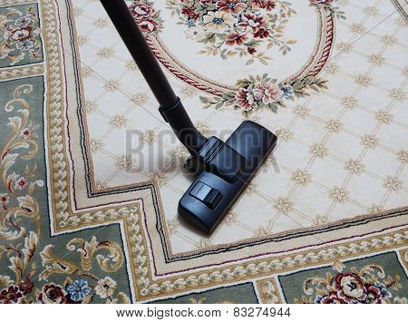 Carpet Vacuuming With Vacuum Cleaner
