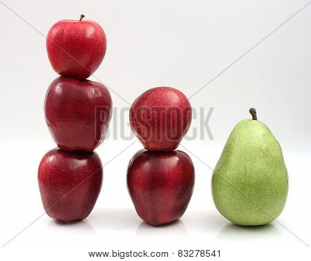 Stack of Apples and Pear