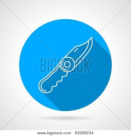 Blue vector icon for pocket knife