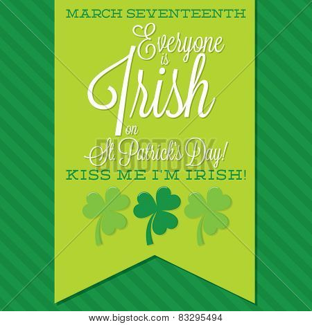 St. Patrick's Day Sash Card In Vector Format.