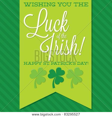 St. Patrick's Day Sash Card In Vector Format.