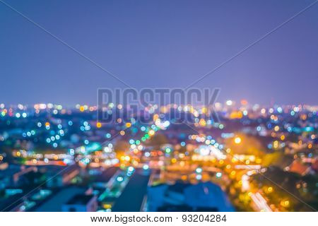 Blur Lighhts From Chiang Mai, Thailand For Background Usage.