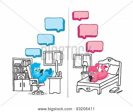 Text message conversation
