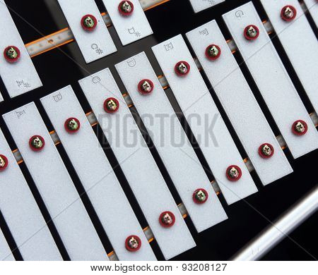 Modern Metal Xilophono With The Musical Notes Engraved