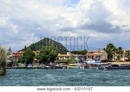 Boat On Dalyan Coastline