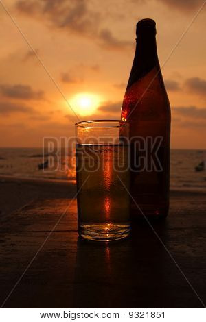 Cerveza al atardecer.